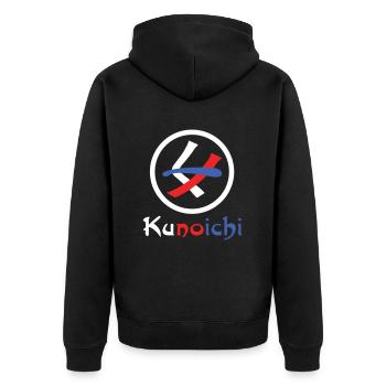 Female Ninja Kunoichi くノ一 - Unisex Premium Organic Zip Hoodie - black - Back - Nico (187cm)