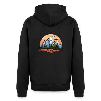 Mountains Landscape - Unisex Premium Organic Zip Hoodie - black - Back - Nico (187cm)