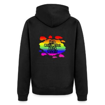 AfD stoppen gegen rechts Demokratie Vielfalt links - Unisex Premium Bio Zip Hoodie - Schwarz - Hinten - Nico (187cm)