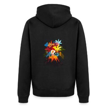Fleurs De Volcan Coloré - Veste à capuche bio Premium Unisexe - noir - Dos - Nico (187cm)