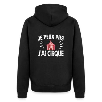 je peux pas j'ai cirque - Veste à capuche bio Premium Unisexe - noir - Dos - Nico (187cm)