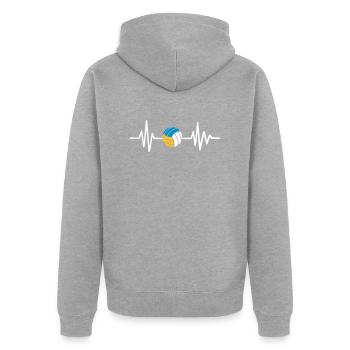 Beach-volley - Veste à capuche bio Premium Unisexe - gris chiné - Dos - Nico (187cm)