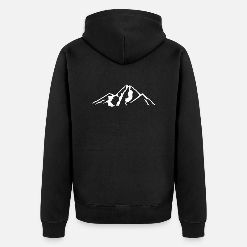 Berge - Unisex Premium Bio Zip Hoodie - Schwarz