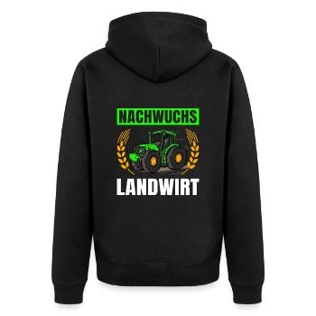 Landwirtschaft Nachwuchs Landwirt Traktor - Unisex Premium Bio Zip Hoodie - Schwarz - Hinten - Nico (187cm)