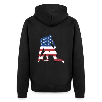 Sport Us Flag Wrestling - Unisex Premium Bio Zip Hoodie - Schwarz - Hinten - Nico (187cm)