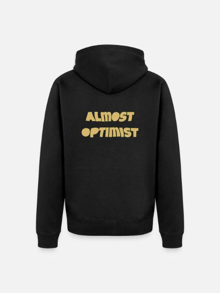 almost optimist - Unisex Premium Organic Zip Hoodie - black