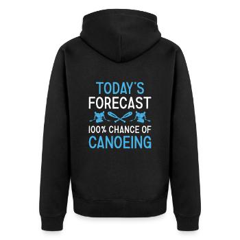 Canoeist Today's Forecast Canoeing - Unisex Premium Organic Zip Hoodie - black - Back - Nico (187cm)