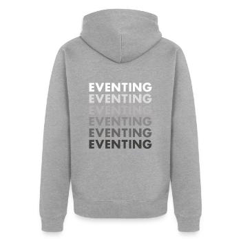 Rider Eventing - Unisex Premium Organic Zip Hoodie - heather grey - Back - Nico (187cm)