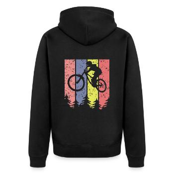 Rennräder, Fahrräder, Fahrräder, Fahrräder, Fahrräder, Fahrräder, - Unisex Premium Bio Zip Hoodie - Schwarz - Hinten - Nico (187cm)