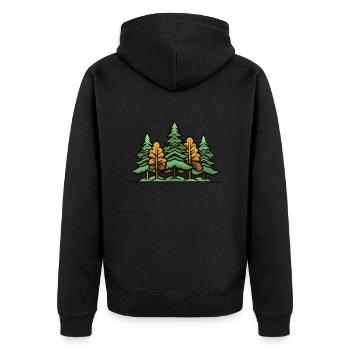 Wald Bäume - Unisex Premium Bio Zip Hoodie - Schwarz - Hinten - Nico (187cm)