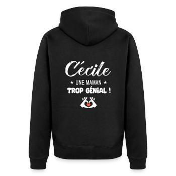 Cécile Cadeau pour une maman génial - Veste à capuche bio Premium Unisexe - noir - Dos - Nico (187cm)