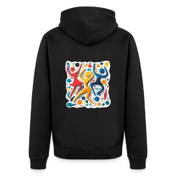 Dancing Party Festival Art - Unisex Premium Organic Zip Hoodie - black - Back - Nico (187cm)