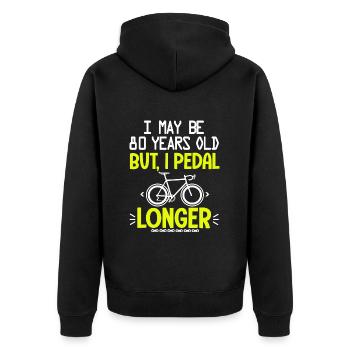 80 years old anniversary cycling 80 th - Unisex Premium Organic Zip Hoodie - black - Back - Nico (187cm)