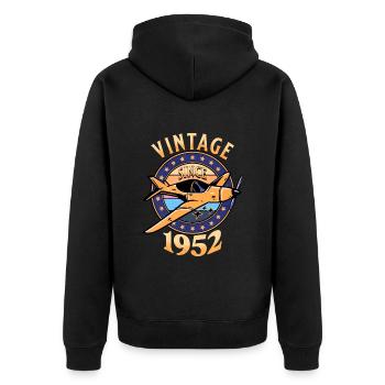 Avion Vintage 1952 70 Ans Anniversaire - Veste à capuche bio Premium Unisexe - noir - Dos - Nico (187cm)