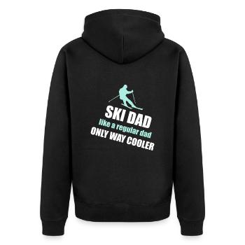 Skiing Skiing Skiing Papa Father Saying Sayings - Unisex Premium Organic Zip Hoodie - black - Back - Nico (187cm)