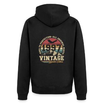 Millésime 1997 Vintage Cadeau d’anniversaire Rétro - Veste à capuche bio Premium Unisexe - noir - Dos - Nico (187cm)