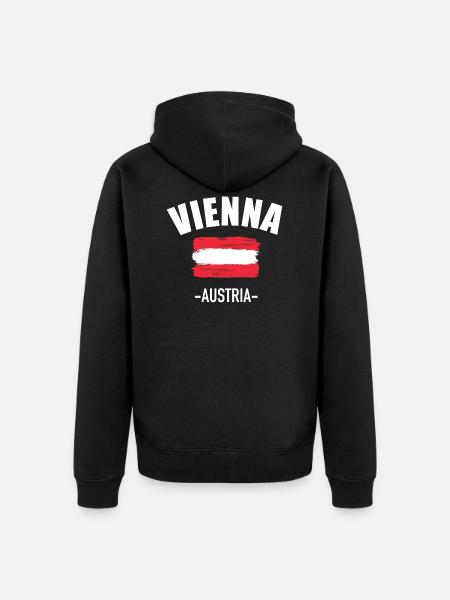 Vienna - Unisex Premium Organic Zip Hoodie - black