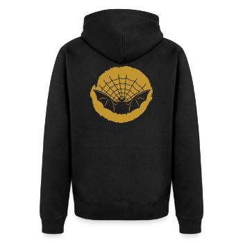 Halloween - Fledermaus Vampir Grusel - Unisex Premium Bio Zip Hoodie - Schwarz - Hinten - Nico (187cm)