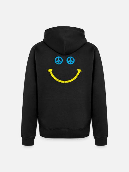 Peace Freedom - Unisex Premium Organic Zip Hoodie - black