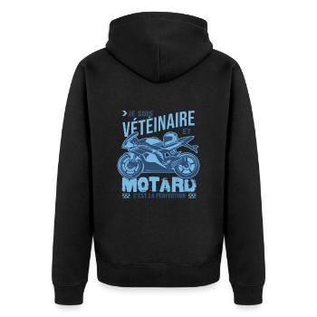 motard parfait vétéinaire parfait - Veste à capuche bio Premium Unisexe - noir - Dos - Nico (187cm)