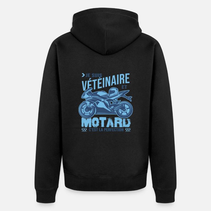 motard parfait vétéinaire parfait - Veste à capuche bio Premium Unisexe - noir