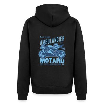 motard parfait ambulancier parfait - Veste à capuche bio Premium Unisexe - noir - Dos - Nico (187cm)