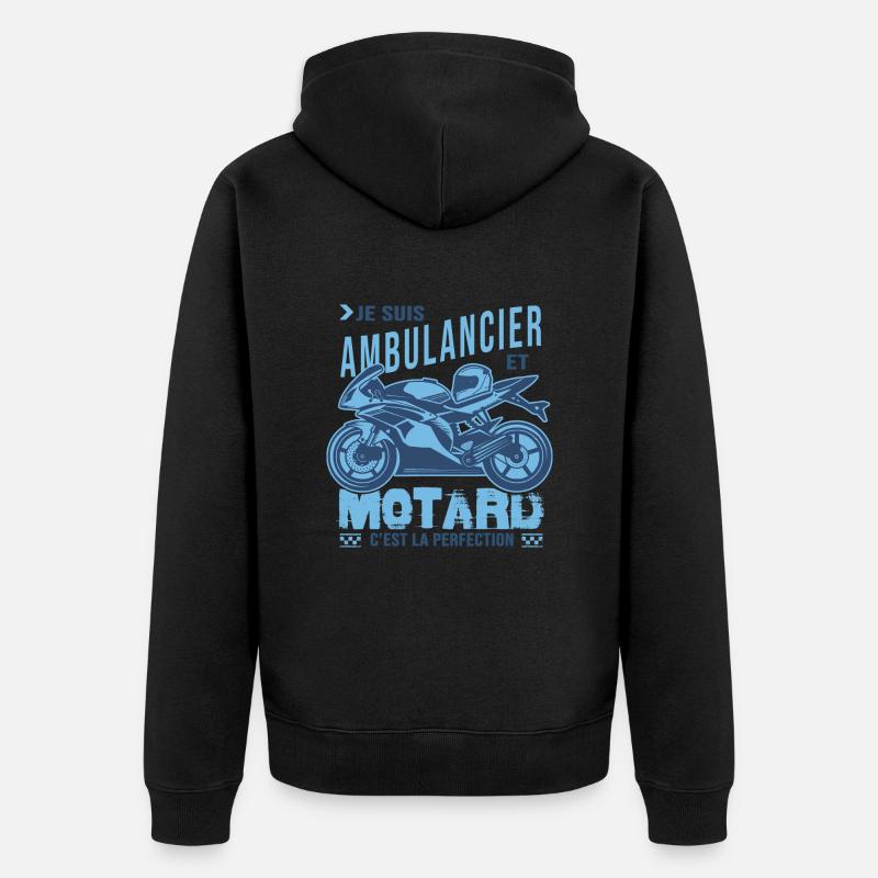 motard parfait ambulancier parfait - Veste à capuche bio Premium Unisexe - noir