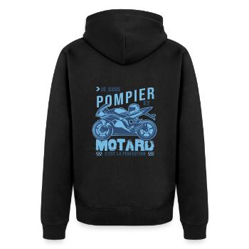 motard parfait pompier parfait - Veste à capuche bio Premium Unisexe - noir - Dos - Nico (187cm)