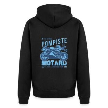 motard parfait pompiste parfait - Veste à capuche bio Premium Unisexe - noir - Dos - Nico (187cm)