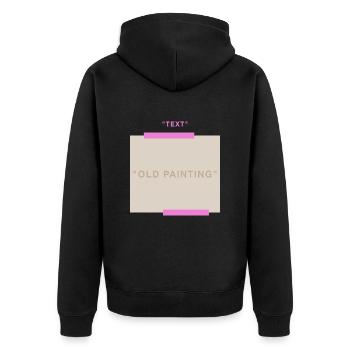 Off-Wifie: No Painting | only text and colors - Unisex Premium Bio Zip Hoodie - Schwarz - Hinten - Nico (187cm)