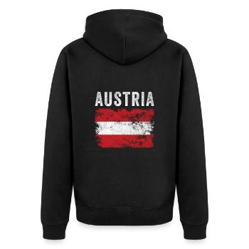 Drapeau autrichien en détresse - Drapeau autrichien - Veste à capuche bio Premium Unisexe - noir - Dos - Nico (187cm)