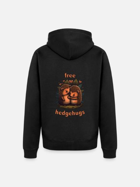 Free Hedgehugs - Unisex Premium Bio Zip Hoodie - Schwarz