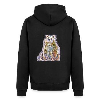 Art Print Art Bear Teddy Grizzly coloré - Veste à capuche bio Premium Unisexe - noir - Dos - Nico (187cm)