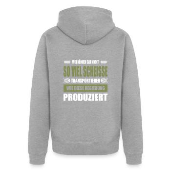 Bauerndemo Banner Bauernprotest Plakat Landwirt - Unisex Premium Bio Zip Hoodie - Grau meliert - Hinten - Nico (187cm)