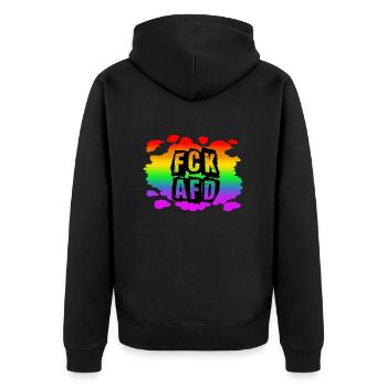 Stop AfD contre la droite, la démocratie, la diversité, la gauche - Veste à capuche bio Premium Unisexe - noir - Dos - Nico (187cm)