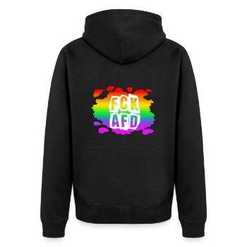 Stop AfD contre la droite, la démocratie, la diversité, la gauche - Veste à capuche bio Premium Unisexe - noir - Dos - Nico (187cm)