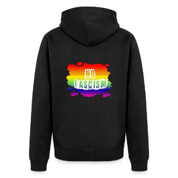 Stop AfD contre la droite, la démocratie, la diversité, la gauche - Veste à capuche bio Premium Unisexe - noir - Dos - Nico (187cm)