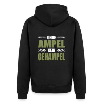 Bauernprotest Ohne Ampel Kein Gehampel Bauerndemo - Unisex Premium Bio Zip Hoodie - Schwarz - Hinten - Nico (187cm)