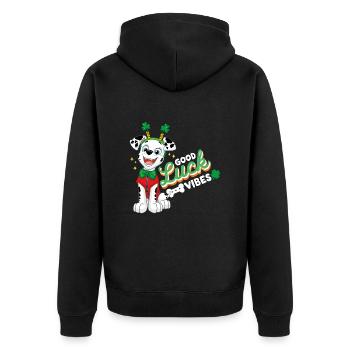 Paw Patrol Marshall Good Luck Vibes - Unisex Premium Bio Zip Hoodie - Schwarz - Hinten - Nico (187cm)