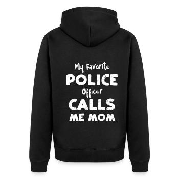 Mes appels de policiers préférés... - Veste à capuche bio Premium Unisexe - noir - Dos - Nico (187cm)