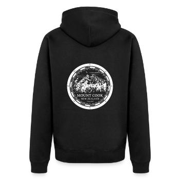 Aoraki Mount Cook - Canterbury New Zealand - Unisex Premium Organic Zip Hoodie - black - Back - Nico (187cm)