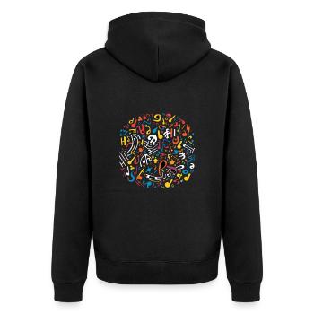 Musik - Unisex Premium Bio Zip Hoodie - Schwarz - Hinten - Nico (187cm)