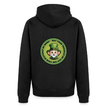 May your troubles be less - Unisex Premium Organic Zip Hoodie - black - Back - Nico (187cm)