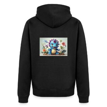Monster 10 - Unisex Premium Bio Zip Hoodie - Schwarz - Hinten - Nico (187cm)