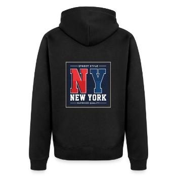 New York - Veste à capuche bio Premium Unisexe - noir - Dos - Nico (187cm)