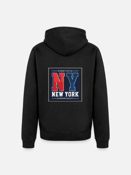 New York - Unisex Premium Organic Zip Hoodie - black