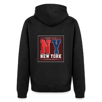 New York - Veste à capuche bio Premium Unisexe - noir - Dos - Nico (187cm)