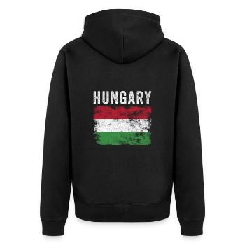 Drapeau hongrois en détresse - Drapeau hongrois - Veste à capuche bio Premium Unisexe - noir - Dos - Nico (187cm)