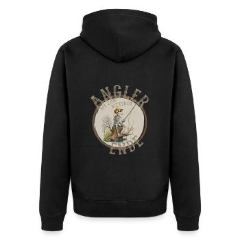 Angler bis zum bitteren Ende Angeln Angel Design - Unisex Premium Bio Zip Hoodie - Schwarz - Hinten - Nico (187cm)