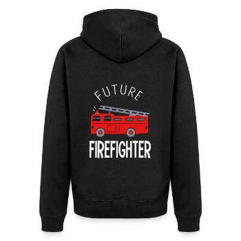 Pompiers futur sapeurs pompiers comme papa pompier - Veste à capuche bio Premium Unisexe - noir - Dos - Nico (187cm)